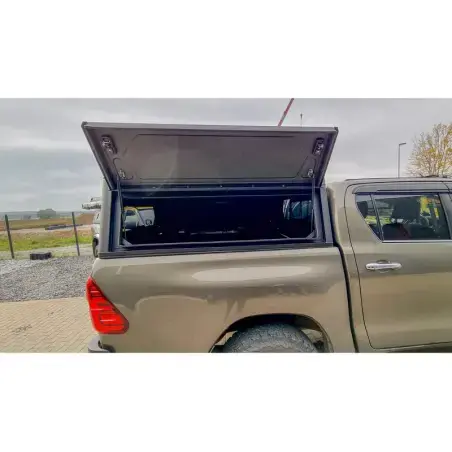 Hardtop Contour noir/ lisse sans fenêtre latérale pour Nissan Navara NP30 EU 2015+ double cabine Alu-Cab